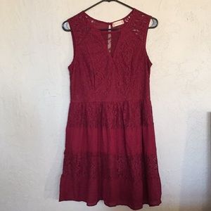 Maroon sleeveless dress